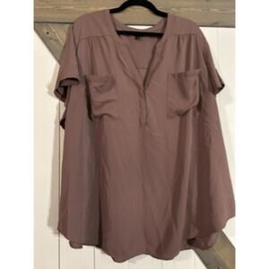 Torrid Mauve Light Purple Harper Blouse Size 5 Flowy Button Front